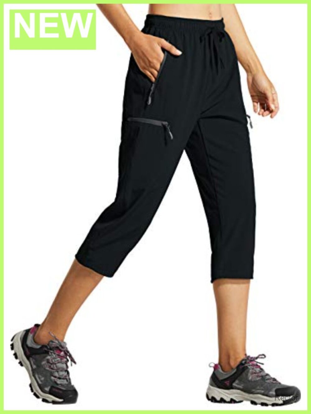 Women's Crop Capri Cargo Pants Quick-Dry Hiking Travel with Zipper Pockets UPF